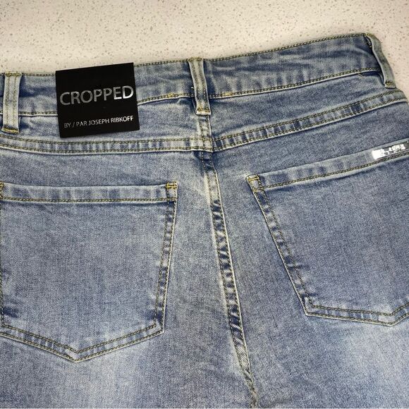 Joseph Ribkoff Pearl Embellished Cropped Jeans High Rise NWT Size (4) 27x28 - Picture 7 of 14